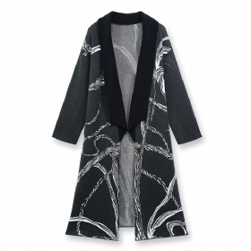 Large collar orchid Yingxiu long cashmere coat