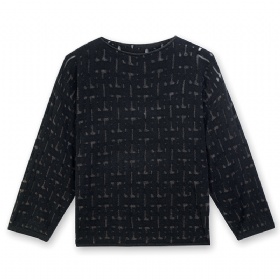 Hollow out round neck long sleeved wool sweater