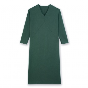 Pure green V-neck atmospheric cashmere skirt