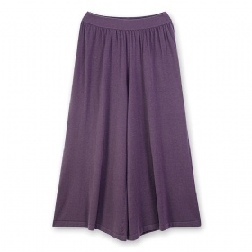 Solid color cashmere wide leg pants