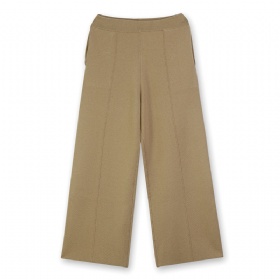 Khaki wool casual pants