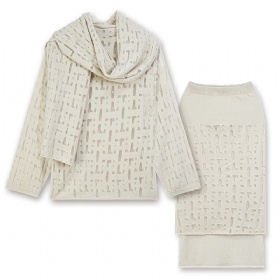 Hollow out wool three piece set