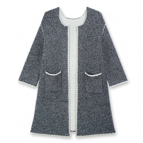 Collarless minimalist cashmere coat
