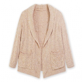 Lapel Fried Dough Twists plaid cardigan
