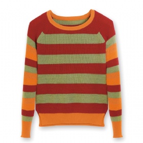 Womens Pure Cashmere Pullover – Urban Rhythm, Reversible Color-Block Crew Neck
