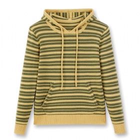 Women’s Pure Cashmere Striped Hoodie Pullover – Youth Rhythm · Gentle Glow