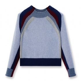Women’s Pure Cashmere Gradient Jacquard Mock Neck Sweater – Rhythm of Youth · Fusion of Hues