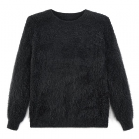 Brushed Cashmere-Blend Seamless Crewneck Pullover – Black · The Brushed Reserve