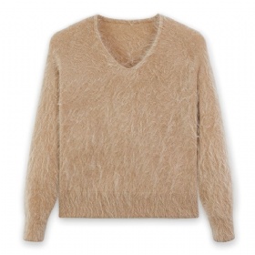 Brushed Cashmere V-Neck Pullover – Khaki · The Brushed Reserve