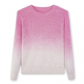 Brushed Dip-Dye Crewneck Pullover – Barbie Pink Fade · The Brushed Reserve
