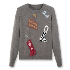 3D Bag Embroidery Wool Sweater – Light Mocha · The Artisan Essentials