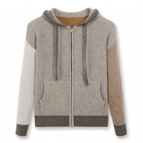 Woolcraft Colorblock Hooded Zip Cardigan – Artisan Color Play
