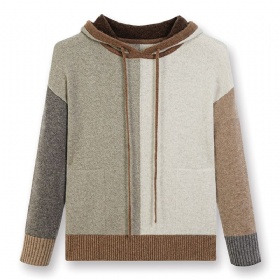 Woolcraft Colorblock Drawstring Hoodie – Creative Split Tone